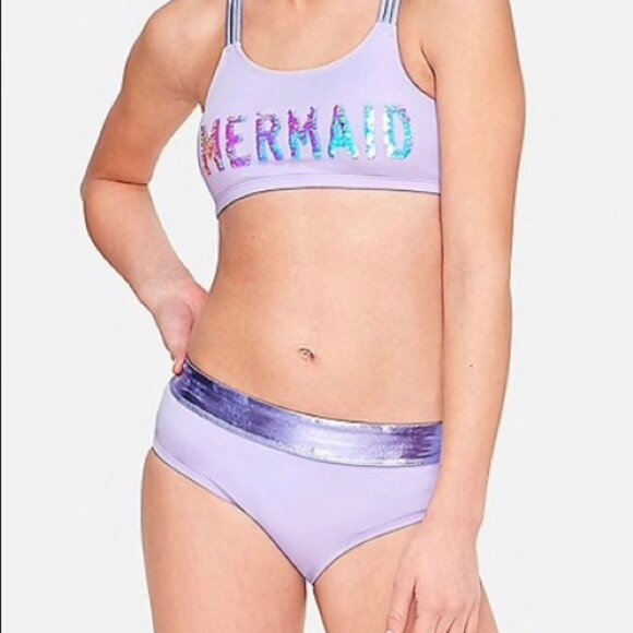 Purple 2 Pcs Justice BikiniSwimsuit Size 16 New - Picture 1 of 3